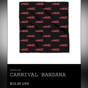 Gorillaz carnival bandana. New & sealed